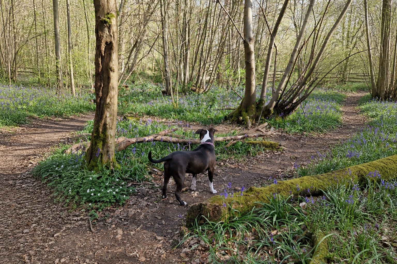 Dog enjoying an adventure walk in the countryside